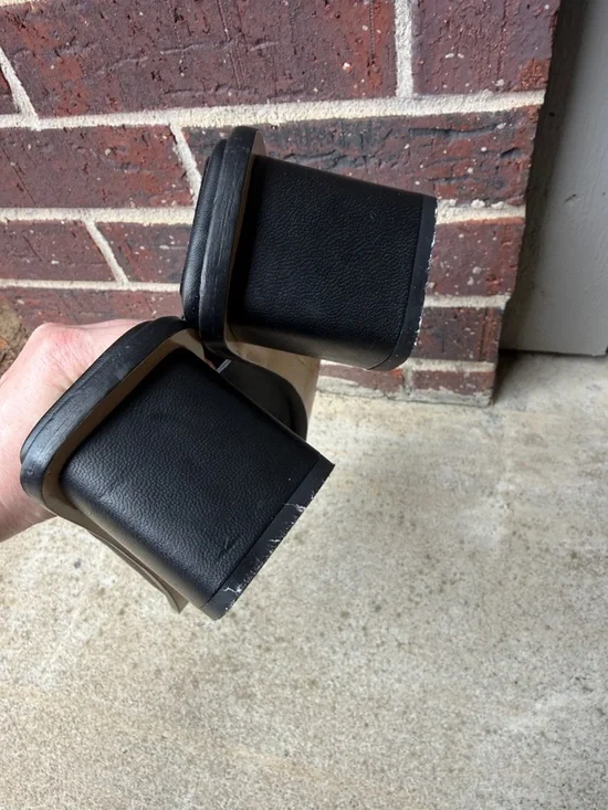 Black Leather Slip-On Mules - Picture 4 of 5